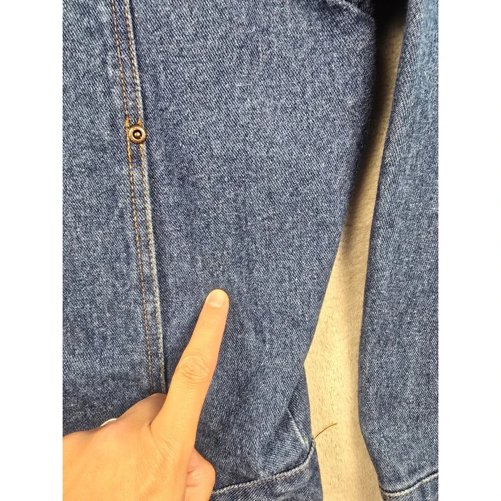 Vintage Rustler Denim Jacket Men XL Blue Trucker Coat Heavy Button Front